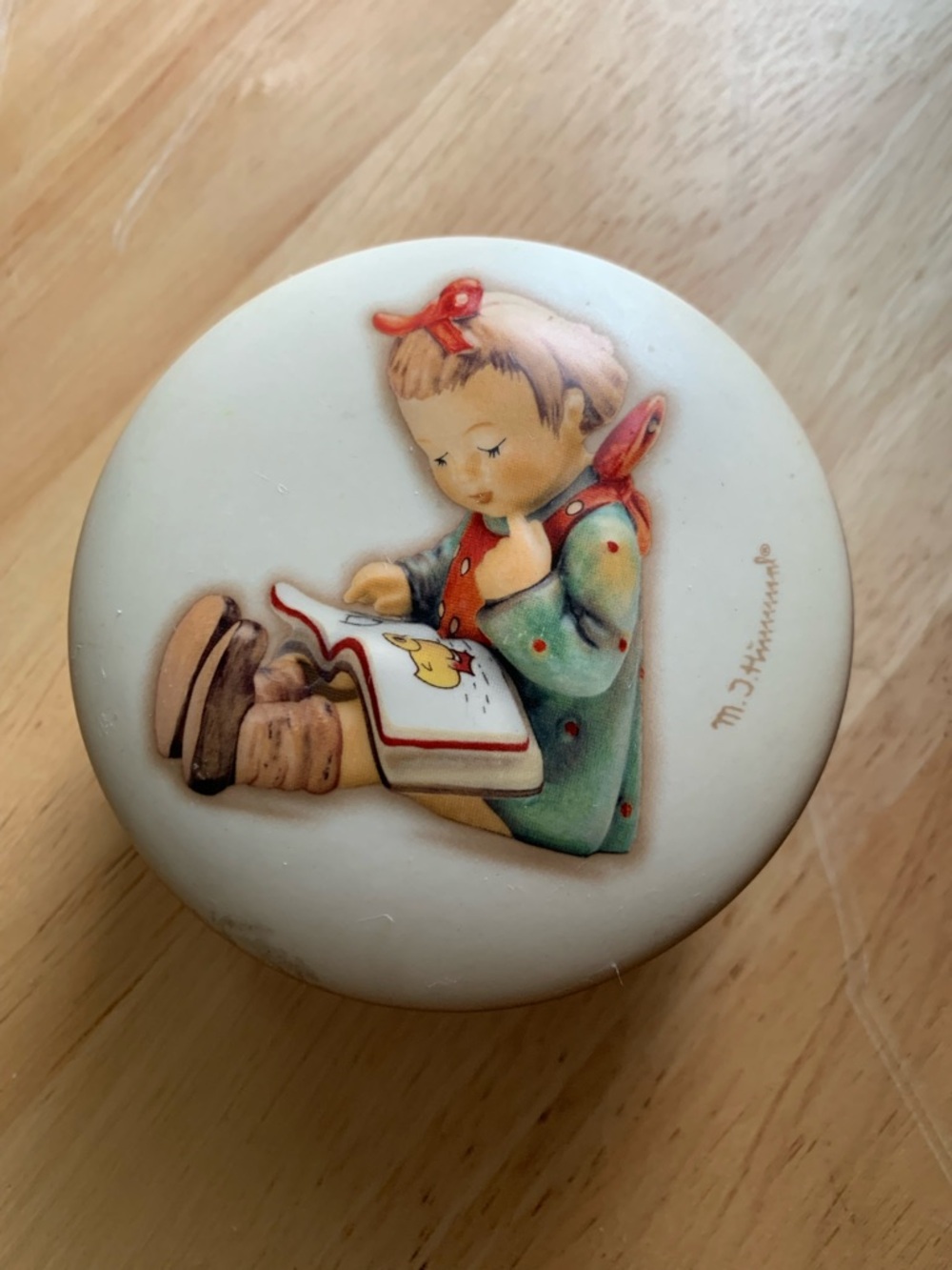 Vintage Hummel Goebel ~ Germany "Book Worm" Round Trinket Box